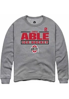 Chris Able  Rally Ohio State Buckeyes Mens Graphite NIL Stacked Box Long Sleeve Crew Sweatshirt