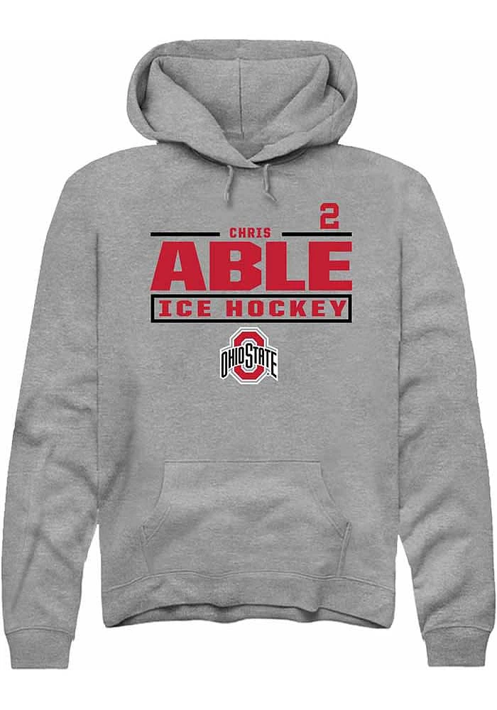 Chris Able Rally Ohio State Buckeyes Mens Graphite NIL Stacked Box Long Sleeve Hoodie