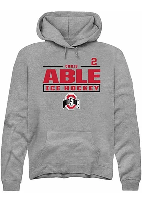 Chris Able  Rally Ohio State Buckeyes Mens Graphite NIL Stacked Box Long Sleeve Hoodie