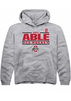Chris Able  Rally Ohio State Buckeyes Youth Grey NIL Stacked Box Long Sleeve Hoodie