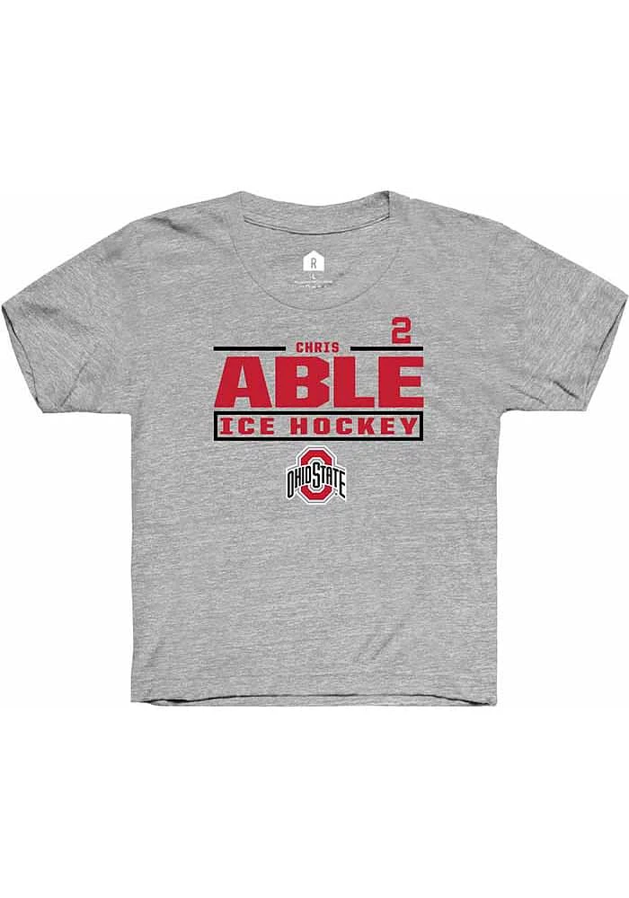 Chris Able Rally Ohio State Buckeyes Youth Grey NIL Stacked Box Short Sleeve T-Shirt