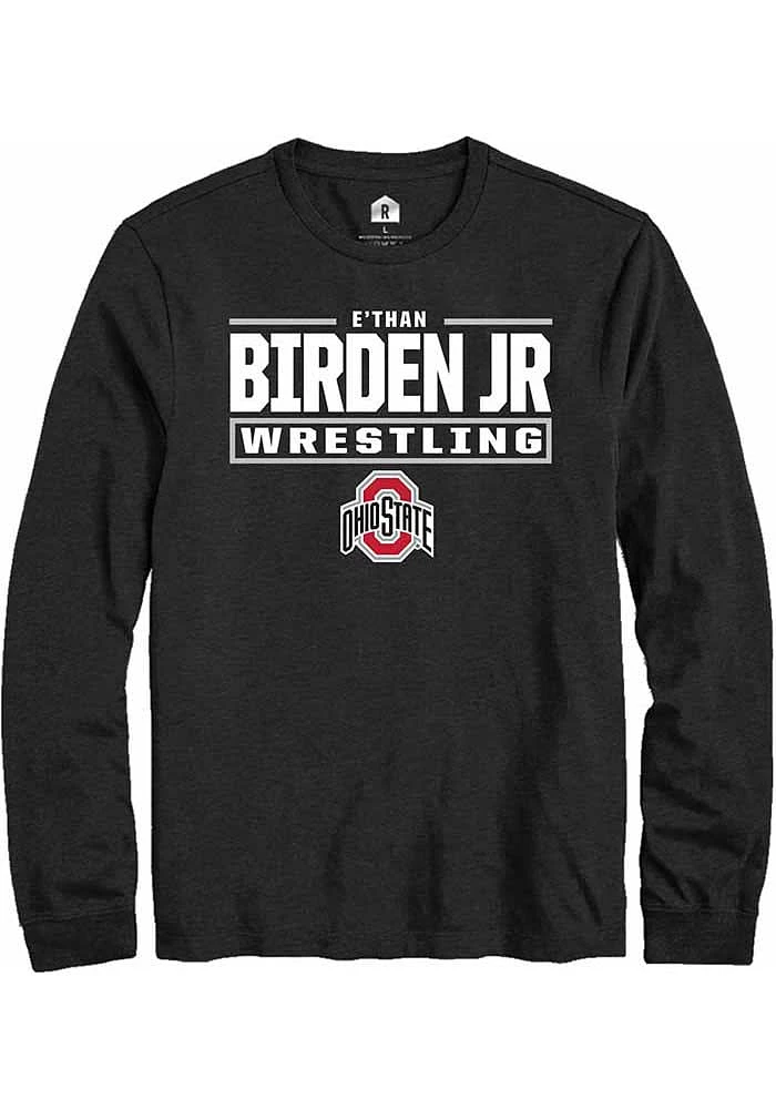 e’Than Birden Jr Ohio State Buckeyes Rally NIL Stacked Box Long Sleeve T Shirt