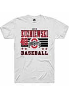 Gavin Kuzniewski  Ohio State Buckeyes White Rally NIL Striped Short Sleeve T Shirt