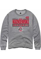 Gavin Kuzniewski  Rally Ohio State Buckeyes Mens Graphite NIL Stacked Box Long Sleeve Crew Sweatsh..