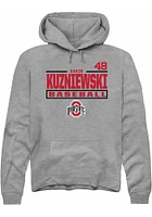 Gavin Kuzniewski  Rally Ohio State Buckeyes Mens Graphite NIL Stacked Box Long Sleeve Hoodie
