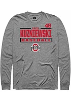 Gavin Kuzniewski  Ohio State Buckeyes Graphite Rally NIL Stacked Box Long Sleeve T Shirt