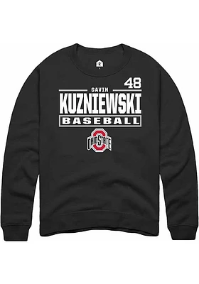 Gavin Kuzniewski Rally Ohio State Buckeyes Mens NIL Stacked Box Long Sleeve Crew Sweatshirt