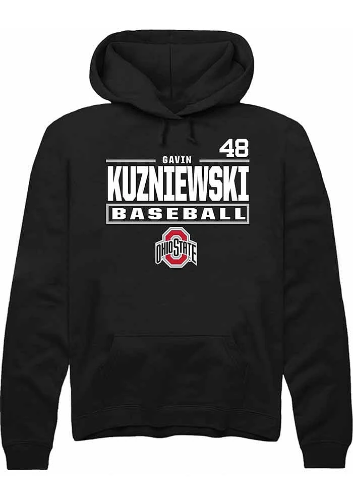 Gavin Kuzniewski Rally Ohio State Buckeyes Mens NIL Stacked Box Long Sleeve Hoodie