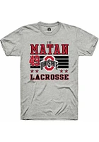 Joe Matan  Ohio State Buckeyes Ash Rally NIL Striped Short Sleeve T Shirt