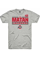 Joe Matan  Ohio State Buckeyes Ash Rally NIL Stacked Box Short Sleeve T Shirt
