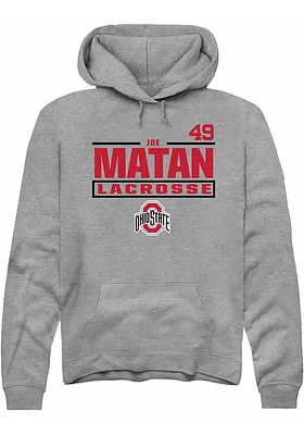 Joe Matan  Rally Ohio State Buckeyes Mens Graphite NIL Stacked Box Long Sleeve Hoodie