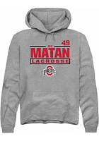 Joe Matan  Rally Ohio State Buckeyes Mens Graphite NIL Stacked Box Long Sleeve Hoodie