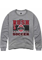 Johnny Rush Rally Ohio State Buckeyes Mens NIL Striped Long Sleeve Crew Sweatshirt