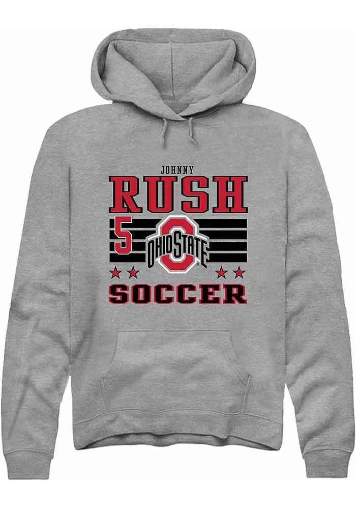 Johnny Rush Rally Ohio State Buckeyes Mens NIL Striped Long Sleeve Hoodie