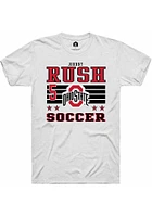 Johnny Rush  Ohio State Buckeyes White Rally NIL Striped Short Sleeve T Shirt