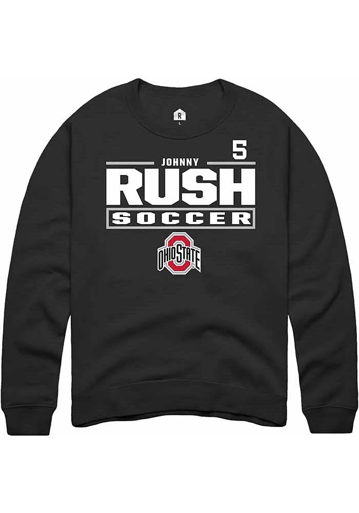 Johnny Rush Rally Ohio State Buckeyes Mens NIL Stacked Box Long Sleeve Crew Sweatshirt