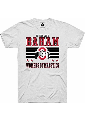 Kerrington Baham  Ohio State Buckeyes White Rally NIL Striped Short Sleeve T Shirt