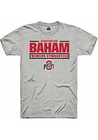 Kerrington Baham  Ohio State Buckeyes Ash Rally NIL Stacked Box Short Sleeve T Shirt