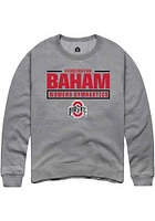 Kerrington Baham  Rally Ohio State Buckeyes Mens Graphite NIL Stacked Box Long Sleeve Crew Sweatsh..