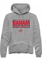Kerrington Baham  Rally Ohio State Buckeyes Mens Graphite NIL Stacked Box Long Sleeve Hoodie
