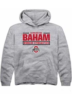 Kerrington Baham  Rally Ohio State Buckeyes Youth Grey NIL Stacked Box Long Sleeve Hoodie