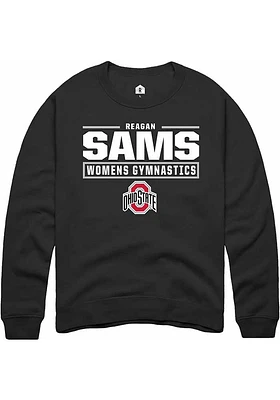 Reagan Sams Rally Ohio State Buckeyes Mens NIL Stacked Box Long Sleeve Crew Sweatshirt