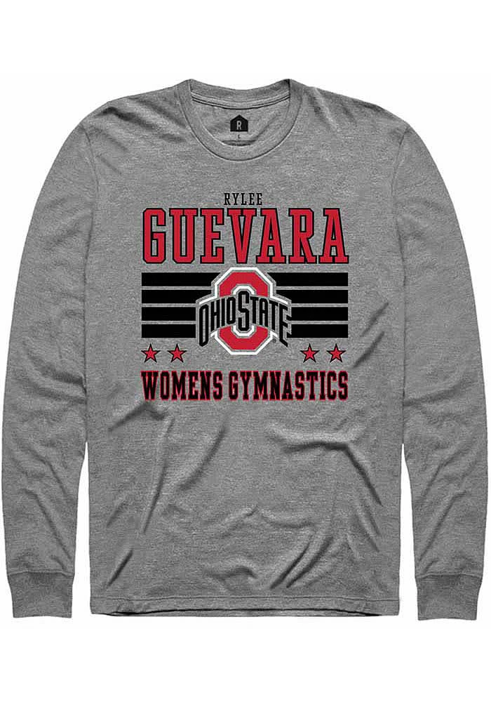 Rylee Guevara Ohio State Buckeyes Grey Rally NIL Striped Long Sleeve T Shirt