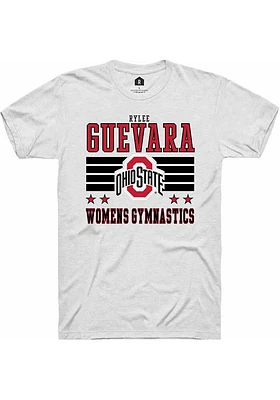 Rylee Guevara  Ohio State Buckeyes White Rally NIL Striped Short Sleeve T Shirt