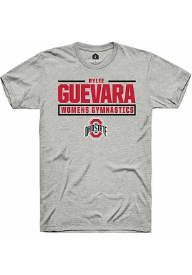 Rylee Guevara  Ohio State Buckeyes Ash Rally NIL Stacked Box Short Sleeve T Shirt