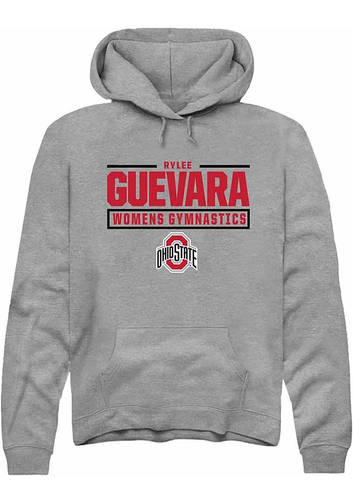 Rylee Guevara Rally Ohio State Buckeyes Mens Graphite NIL Stacked Box Long Sleeve Hoodie
