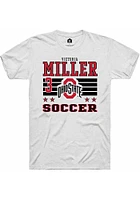 Victoria Miller  Ohio State Buckeyes White Rally NIL Striped Short Sleeve T Shirt