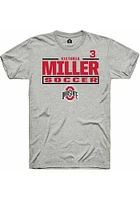 Victoria Miller  Ohio State Buckeyes Ash Rally NIL Stacked Box Short Sleeve T Shirt