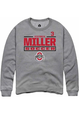 Victoria Miller  Rally Ohio State Buckeyes Mens Graphite NIL Stacked Box Long Sleeve Crew Sweatshi..