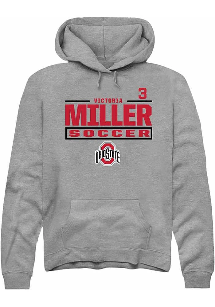 Victoria Miller  Rally Ohio State Buckeyes Mens Graphite NIL Stacked Box Long Sleeve Hoodie