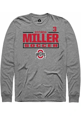 Victoria Miller  Ohio State Buckeyes Graphite Rally NIL Stacked Box Long Sleeve T Shirt