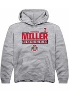 Victoria Miller  Rally Ohio State Buckeyes Youth Grey NIL Stacked Box Long Sleeve Hoodie