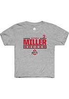 Victoria Miller  Rally Ohio State Buckeyes Youth Grey NIL Stacked Box Short Sleeve T-Shirt