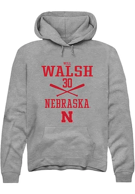 Will Walsh  Rally Nebraska Cornhuskers Mens Graphite NIL Sport Icon Long Sleeve Hoodie
