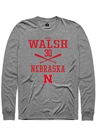 Will Walsh  Nebraska Cornhuskers Graphite Rally NIL Sport Icon Long Sleeve T Shirt