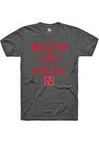 Will Walsh  Nebraska Cornhuskers Dark Grey Rally NIL Sport Icon Short Sleeve T Shirt