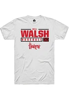 Will Walsh Nebraska Cornhuskers Rally NIL Stacked Box Short Sleeve T Shirt