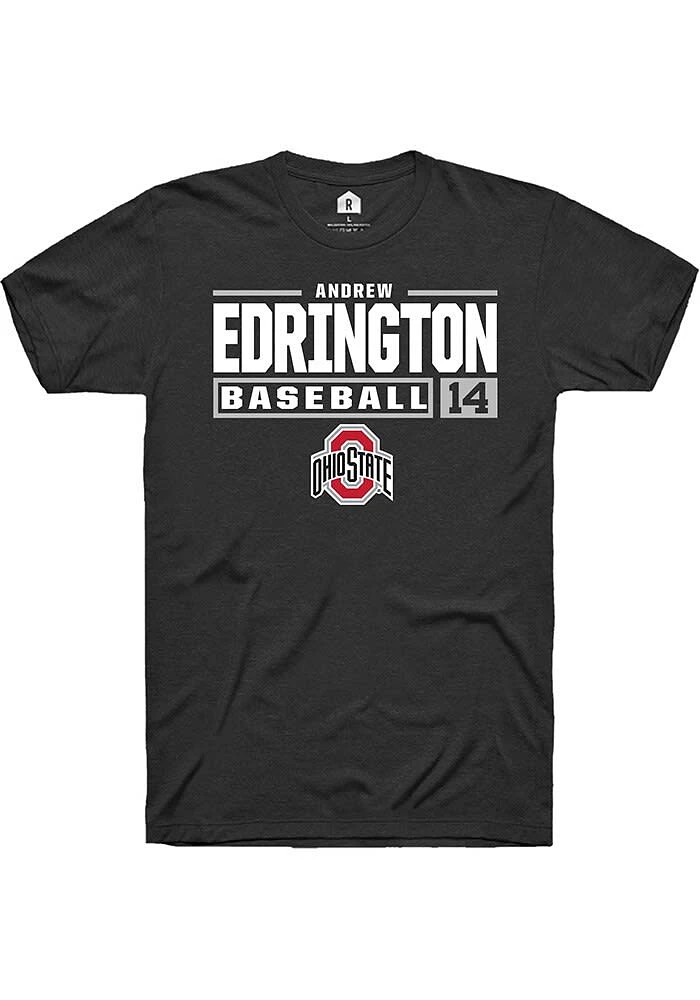 Andrew Edrington Ohio State Buckeyes Rally NIL Stacked Box Short Sleeve T Shirt