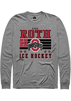 Maria Roth  Ohio State Buckeyes Grey Rally NIL Striped Long Sleeve T Shirt