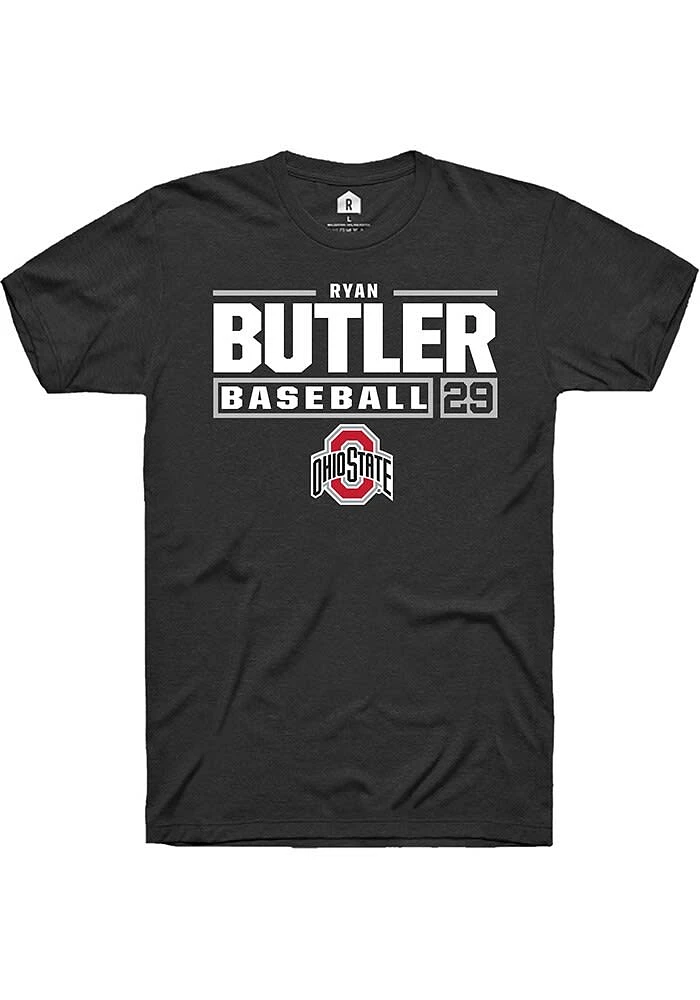 Ryan Butler Ohio State Buckeyes Rally NIL Stacked Box Short Sleeve T Shirt