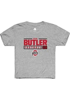 Ryan Butler  Rally Ohio State Buckeyes Youth Grey NIL Stacked Box Short Sleeve T-Shirt