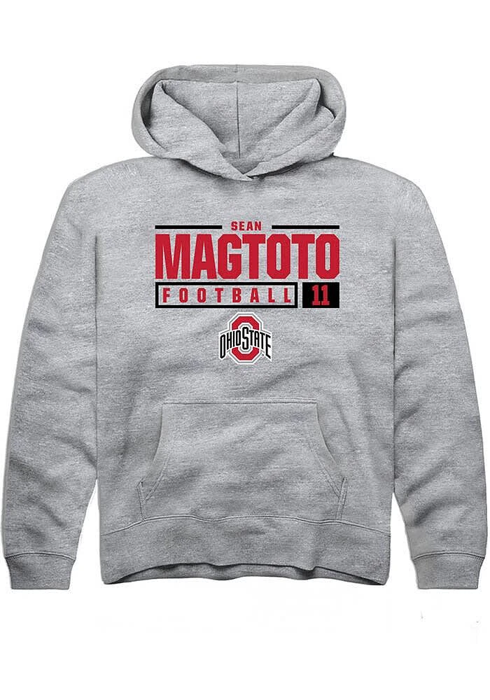 Sean Magtoto Rally Ohio State Buckeyes Youth Grey NIL Stacked Box Long Sleeve Hoodie