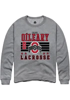 Shane O’Leary Rally Ohio State Buckeyes Mens NIL Striped Long Sleeve Crew Sweatshirt
