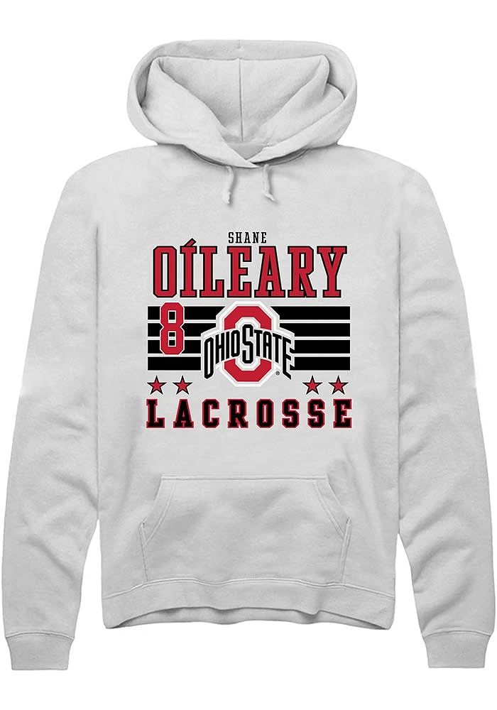 Shane O’Leary Rally Ohio State Buckeyes Mens NIL Striped Long Sleeve Hoodie