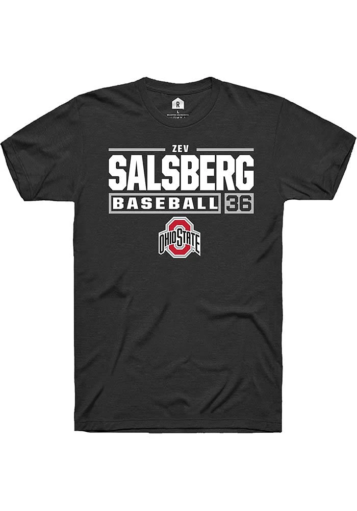Zev Salsberg Ohio State Buckeyes Rally NIL Stacked Box Short Sleeve T Shirt