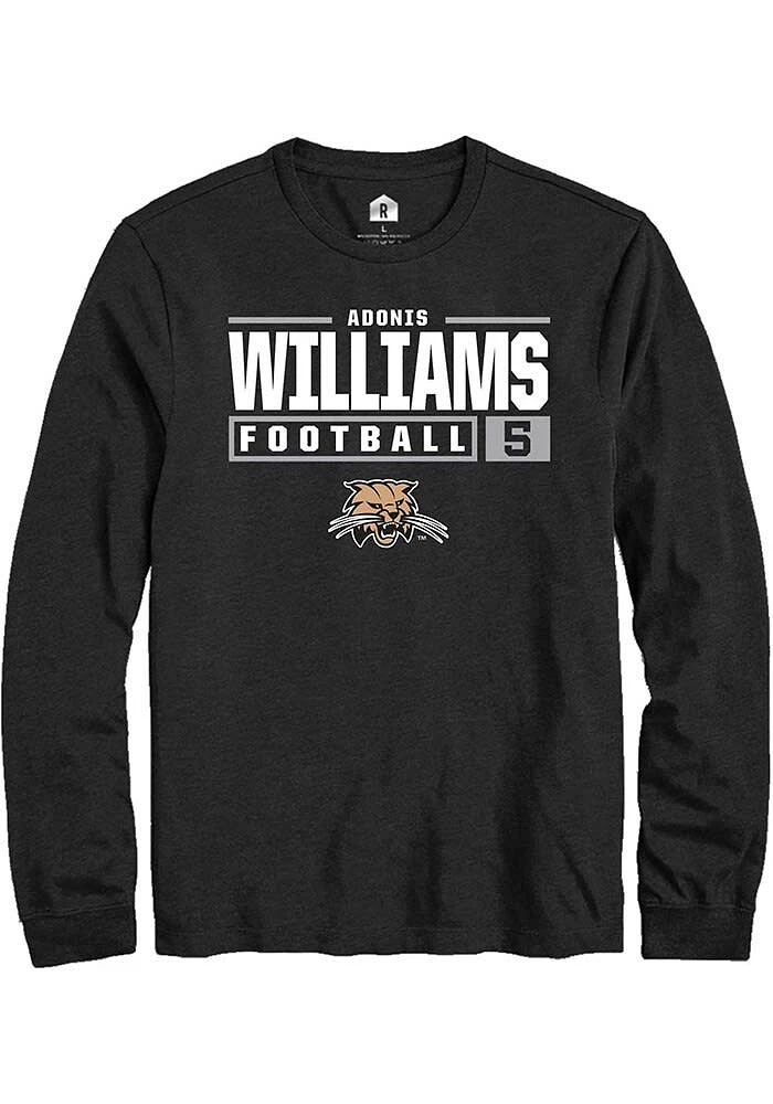Adonis Williams Ohio Bobcats Rally NIL Stacked Box Long Sleeve T Shirt